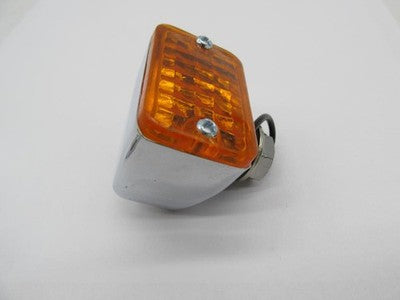 Harley Chrome Square Amber Lens Marker Light 5/8" Clamp 78-089