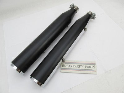 Harley Davidson Genuine OEM Pair of Mufflers Black Heat Shields 649011