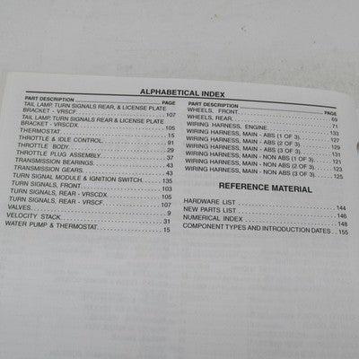 Harley Davidson Genuine 2011 VRSC Models Parts Catalog Factory Manual