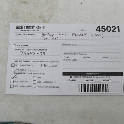 Harley-Davidson OEM King Tour-Pak Rear Fender Wiring Harness 70645-79