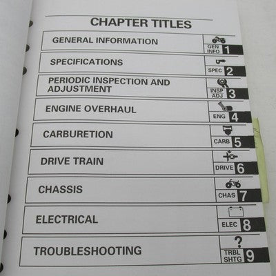 Yamaha OEM YFM600 Grizzly Factory Service Manual LIT-11616-FW-00 LIT-1