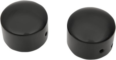 Drag Specialties Axle Caps Gloss Black Front 0214-1235