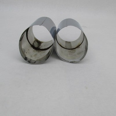 Harley Davidson OEM NOS Chrome Slash Cut Exhaust Tips 1978+ FL FLH 654