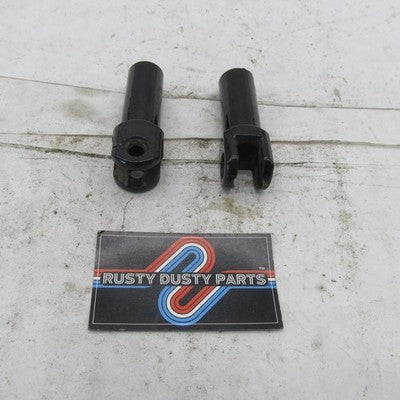 Pair of Harley OEM Gloss Black Passenger Footpeg Support Mounts Clevis