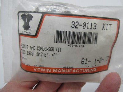 V-Twin NOS Harley 30-47 BT 45" Ignition Points and Condenser Kit 32-01
