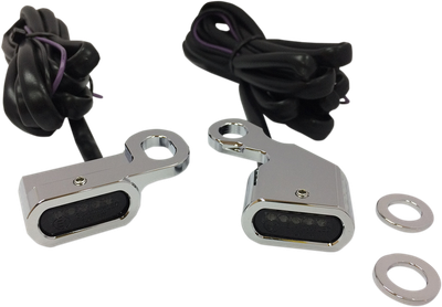 Drag Specialties LED Handlebar Marker Lights Chrome/Smoke/Amber 2040-2133