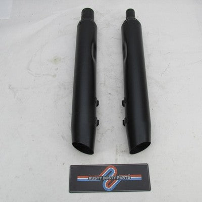 Pair of Harley OEM 17-24 M8 Exhaust Mufflers, Satin Black 64901314 649