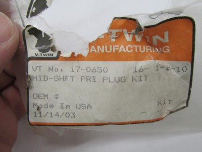 V-Twin NOS Harley Mid-Shifter Primary Cover Plug Kit 17-0650