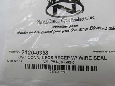 Lot of 5 NAMZ NOS 2120-0358 NJST-03R JST Mini Connector - 3-Wire - Fem