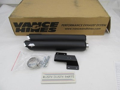 Vance & Hines NOS 46841 Twin Slash 3" Round Slip-On Mufflers Black 180