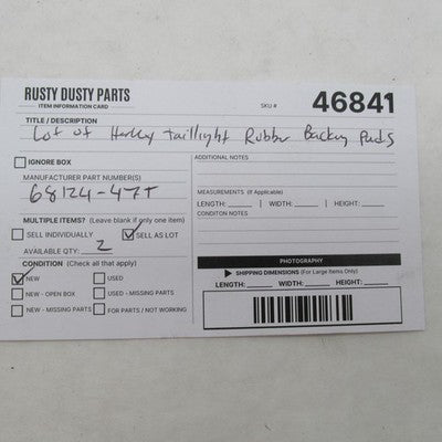 Lot of 2 Harley Davidson OEM NOS Tail Light Rubber Backing Pads 68124-