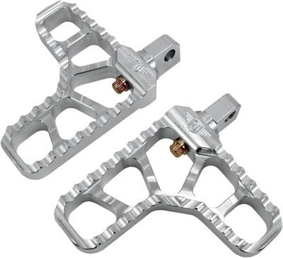 Joker Machine Adjustable Serrated Heel Footpegs Clear Anodized 08-62-1