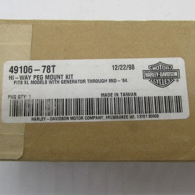 Harley OEM NOS 77-84 XL Ironhead Hi-Way Footrest Mount Kit w/ Footpegs