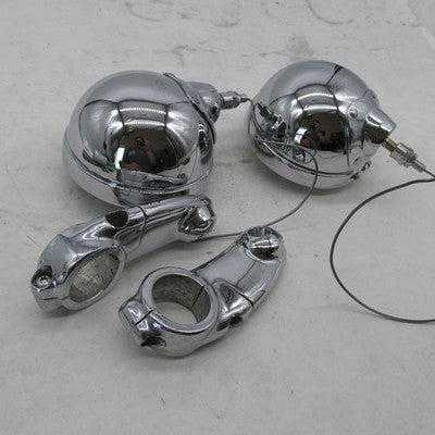 Pair of Harley Davidson OEM 4" Auxiliary Fog Lamps 12V 35W 7132 w/ For