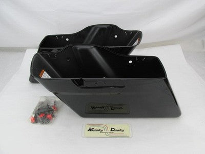 Pair of Harley Davidson Genuine Saddlebags Vivid Black Lowers with No