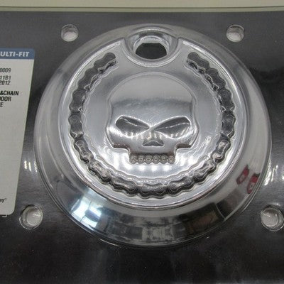 Harley-Davidson Genuine NOS Chrome Skull & Chain Tank Console Fuel Doo