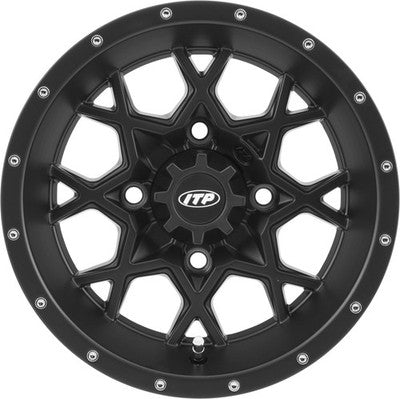I.T.P. Hurricane Wheel Black 12X7 4/156 4+3 1228630536B