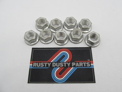 Lot of 9 Harley Davidson Genuine NOS Flange Nut 7596