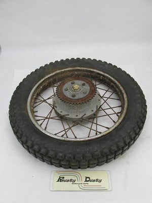 Vintage Trials Bike Rear  18X4.0" Wheel w/ Dunlop Trials Tire