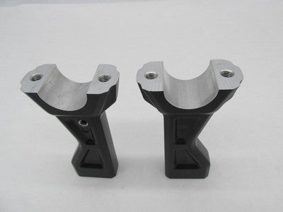 Pair of Harley Davidson Black Handlebar 4.5 Inch 4" Risers Bottom Port
