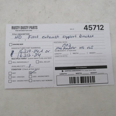 Harley Davidson OEM Front Exhaust Engine Motor Bracket 1982 16210-84A