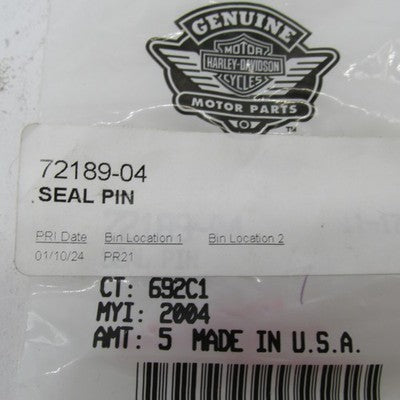 Lot of 4 Harley-Davidson OEM NOS Seal Pins 72189-04