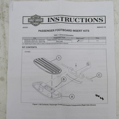 Pair of Harley OEM NIB Streamliner Passenger Footboard Inserts Black 5