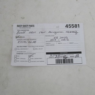 Buell OEM XB9 XB12 Firebolt Lightning Rear Swingarm Oil Tank Silver K0