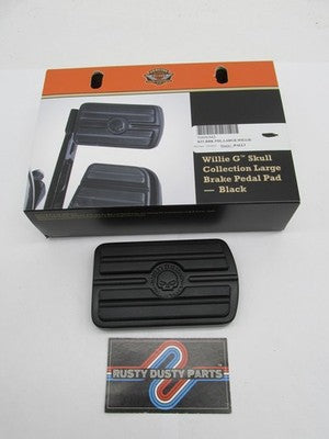 Harley Genuine OEM NOS Willie G Skull Large Brake Pedal Pad, Black 506