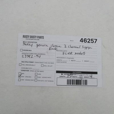 Harley Davidson OEM NOS Chrome 3 Channel Luggage Rack Kit FLHR 94+ 533