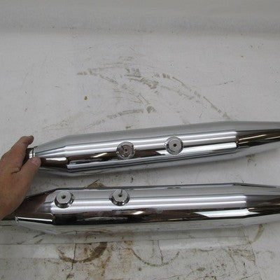 Pair of Harley Davidson OEM Softail Tapered Mufflers Chrome 65358-07 6
