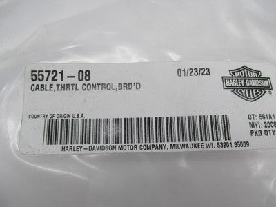 Harley-Davidson Genuine OEM NOS Braided Throttle Control Cable 55721-0