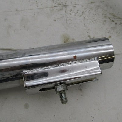 Pair of Vintage Harley Davidson Chrome Staggered Dual Exhaust Head Dra