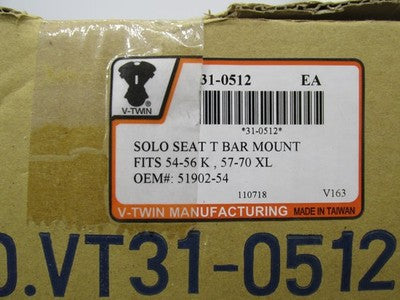 V-Twin NOS Harley Solo Seat T Bar Mount 31-0512 | 51902-54