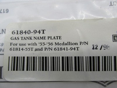 Harley Davidson Genuine NOS Gas Tank Name Plate Badge Brackets 61840-9