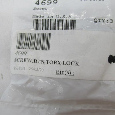 Lot of 3 Harley-Davidson OEM NOS Button Torx Lock Screws 4699
