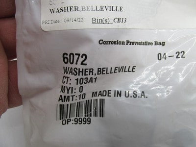 Lot of 12 Harley-Davidson OEM NOS Bellville Washers 6072