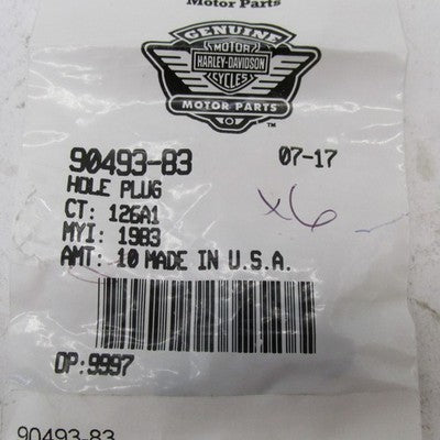 Lot of 6 Harley-Davidson OEM NOS Hole Plugs 90493-83
