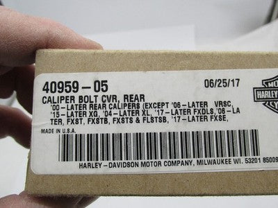Harley Davidson Genuine NOS Rear Caliper Bolt Cover Kit 40595-05