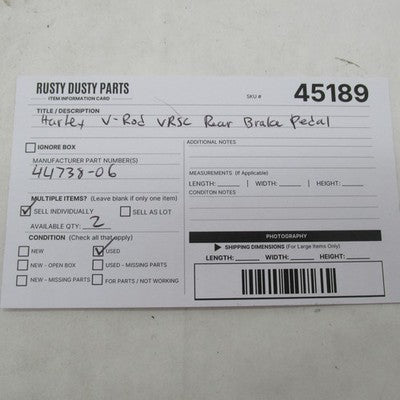 Harley Davidson OEM V-Rod VRSC Rear Brake Pedal 44738-06
