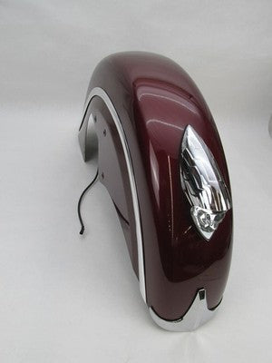Indian Genuine OEM Front Fender Maroon Chrome Headlamp & Tips Accent 1