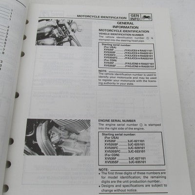 Yamaha OEM 1994 XV535 Service Repair Manual LIT-11616-XV-35