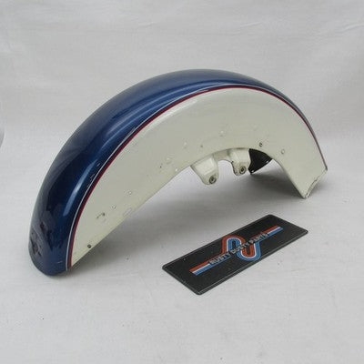 Harley OEM 00-13 Touring Road King Front Fender White w/ Blue Pinstrip