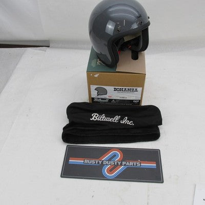 Biltwell NIB Bonanza Medium Helmet, Gloss Storm Gray 1001-165-203 | 01