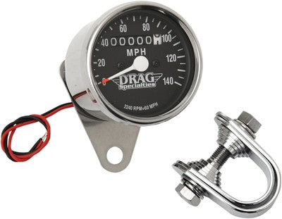 Drag Specialties Mini Speedometer 2240:60 Ratio with Black Face DS-244