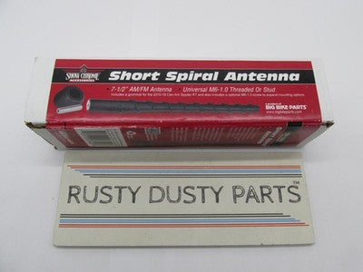 Show Chrome NIB Motorcycle Short Spiral Antenna 7.5" AM/FM Kit