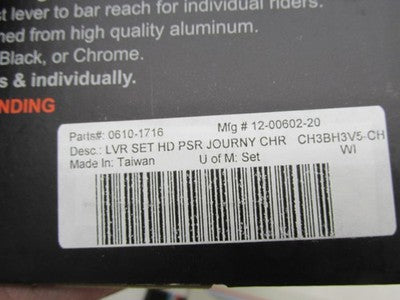PSI NOS Harley Journey Adjustable Lever Set, Chrome 0610-1716 | 12-006
