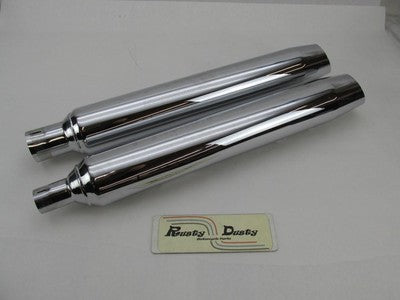 Pair of Harley Genuine Chrome Touring Exhaust Mufflers 64900236A & 649