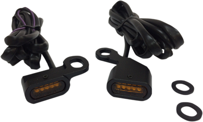 Drag Specialties LED Handlebar Marker Lights Black/Amber/Amber 2040-2134