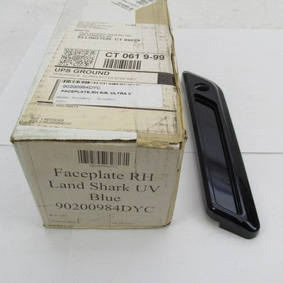 Harley OEM NOS RH Saddlebag Latch Faceplate, Land Shark UV Blue 902009